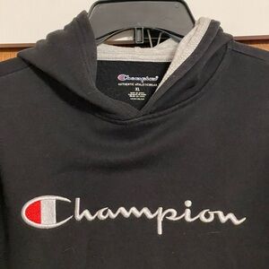 Champion Black Hoodie with Light Gray Interior - Boys Size XL
